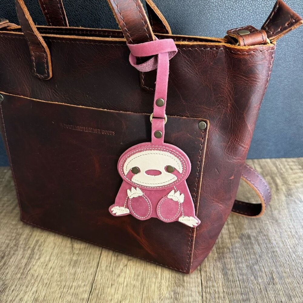 FOXGLOVE Portland Leather Sloth KEYCHAIN Charm FAST SHIP NEW